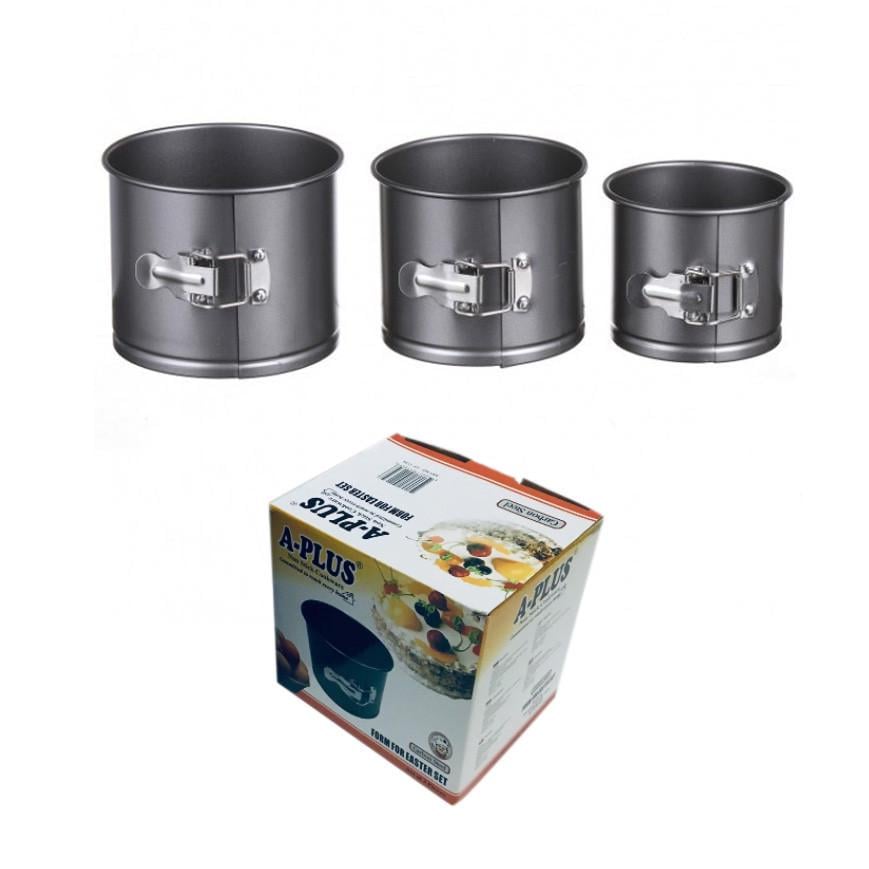 Набор из 3 разъемных форм для выпечки Пасхи (паски) с антипригарным тефлоновым покрытием - фото 2 Набор из 3 разъемных форм для выпечки Пасхи (паски) с антипригарным тефлоновым покрытием - фото 2