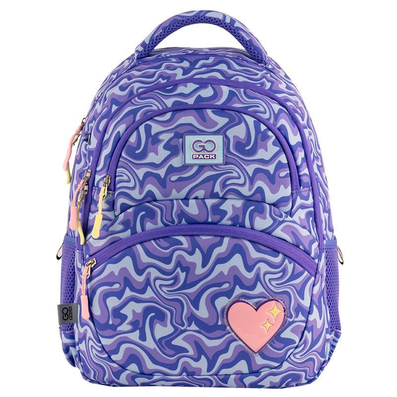 Рюкзак GoPack Education Shiny Heart 39x29,5x12 см 17 л Фиолетовый (GO24-175M-4)