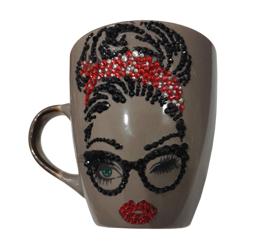 Чашка з з обличчам жінки із страз 180 мл Какао (ЧКоО2023)