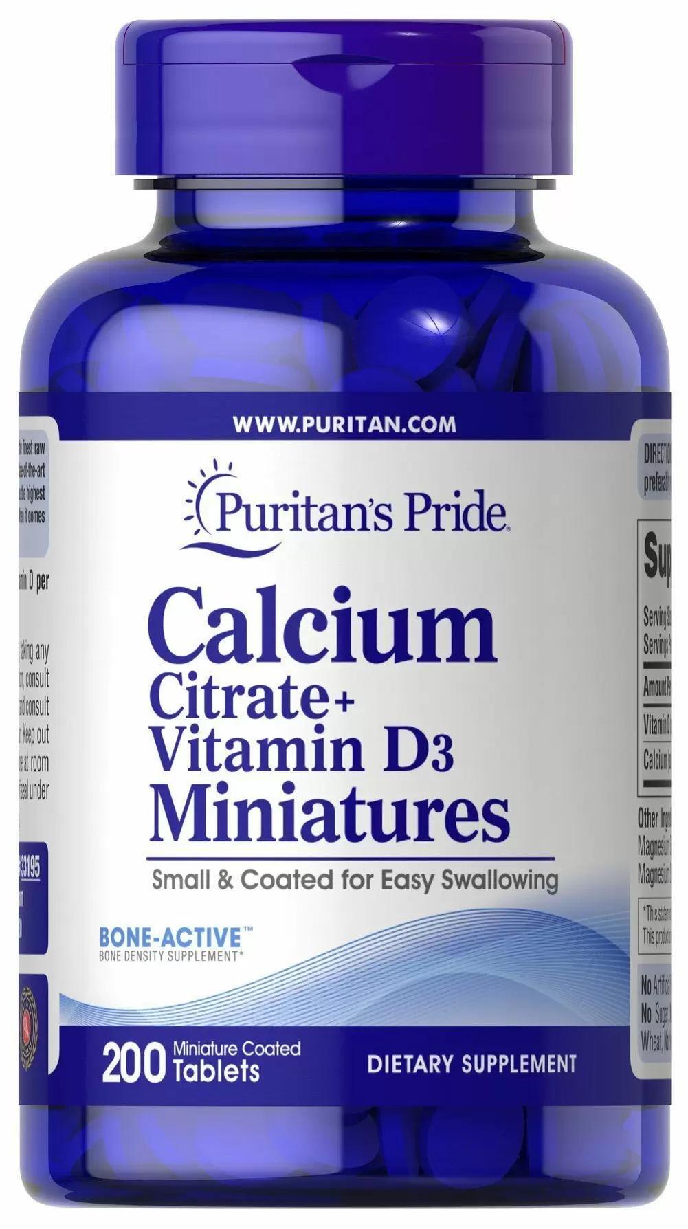 Микроэлемент Кальций Puritan's Pride Calcium Citrate with Vitamin D3 Miniature 200 Tabs Микроэлемент Кальций Puritan's Pride Calcium Citrate with Vitamin D3 Miniature 200 Tabs