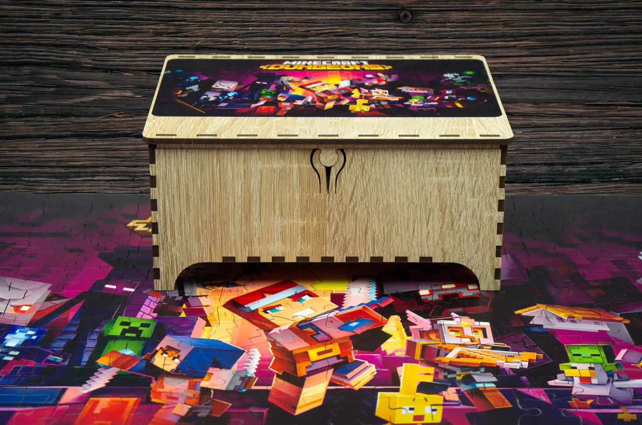 Дерев'яний пазл Minecraft у подарунковій коробці 209 елементів 49,5х27,5 см (1229949668) - фото 2 Дерев'яний пазл Minecraft у подарунковій коробці 209 елементів 49,5х27,5 см (1229949668) - фото 2