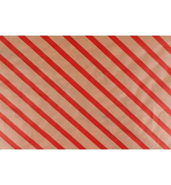 Подарочная бумага для упаковки Красная диагональ 8 мx70 см Крафт (13537421)