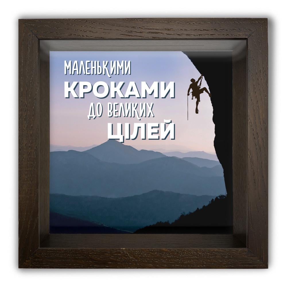 Скарбничка Маленькими кроками дерев'яна 20x20x6,5 см Коричневий (хркп0022ку)