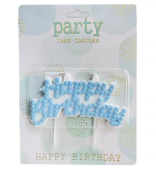 Свечи для торта Happy Birthday 6 см Blue (13449612)