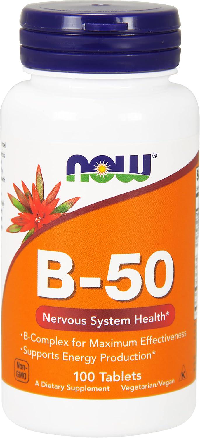 Комплекс витаминов группы B NOW Foods B-50 100 таблеток (975)