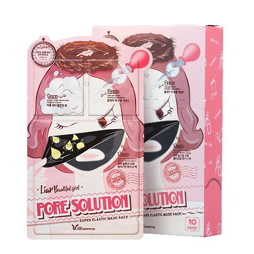 Трехступенчатая маска для сужения пор Elizavecca Pore Solution Super Elastic Mask Pack 10 шт по 25 мл