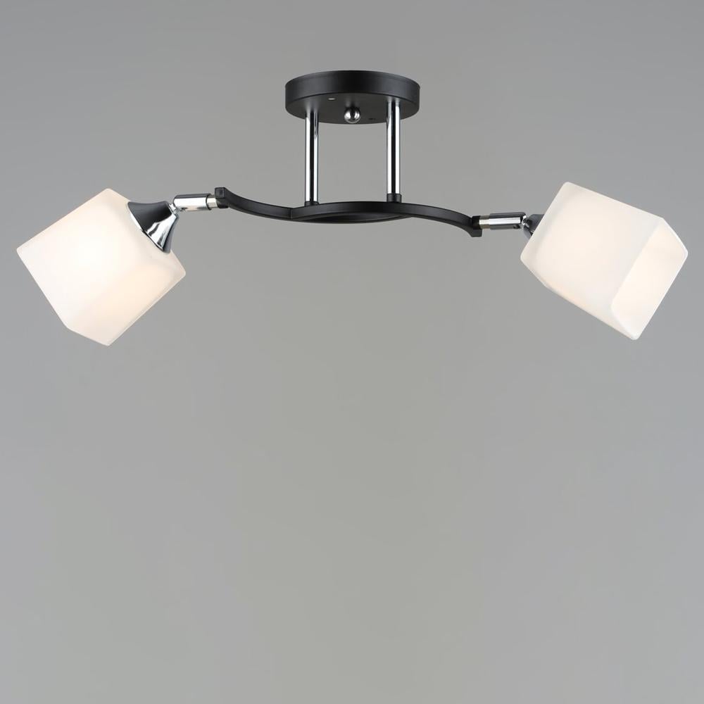 Люстра потолочная Light House SRS-20351/2 BK/CR с поворотным механизмом плафоны белые Черный/Хром