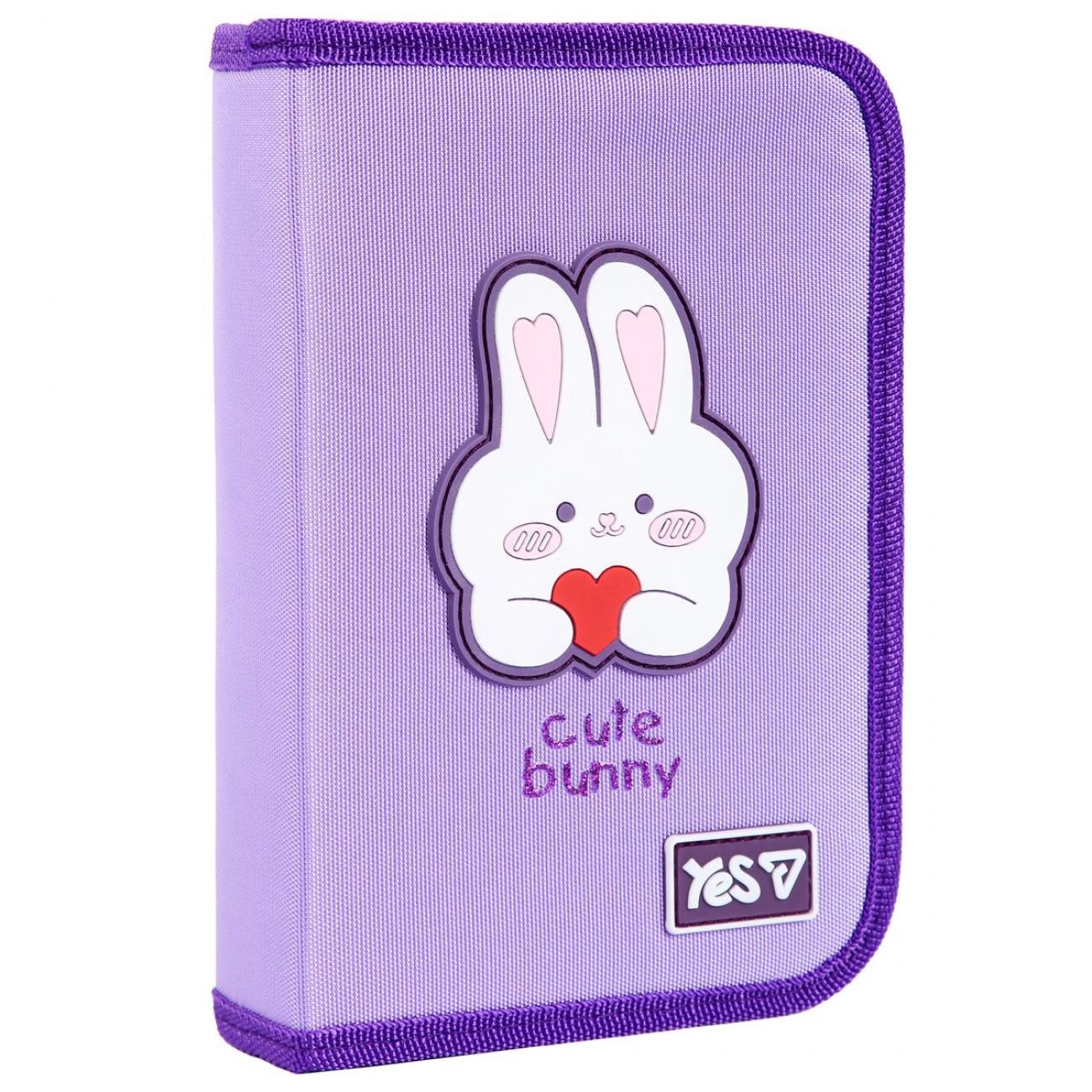 Пенал школьный жесткий YES одинарный с двумя клапанами Cute Bunny HP-04 (533740)