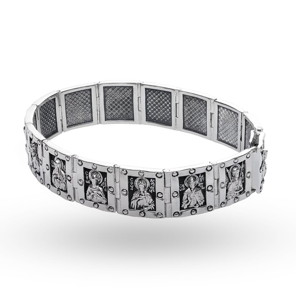 Серебряный браслет СВЯТЫЕ МУЖИ (25 см)