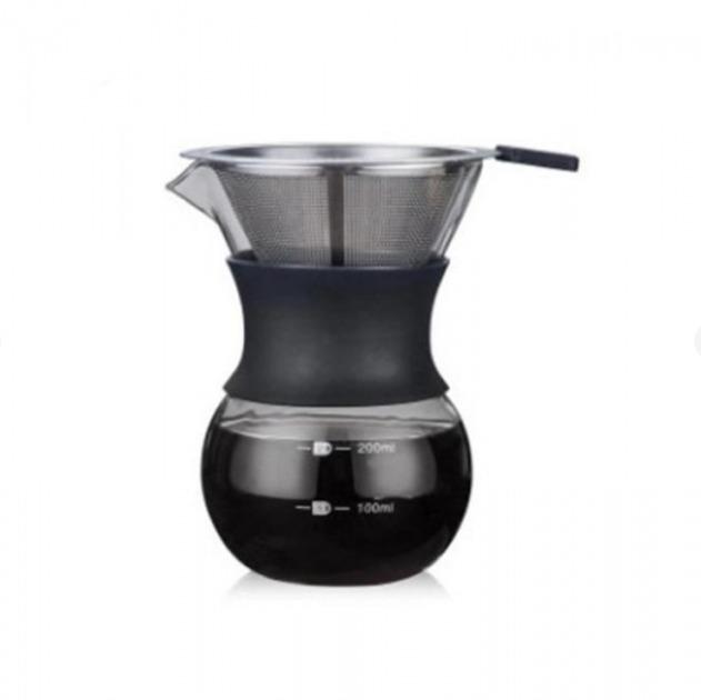 Кавоварка крапельна Frico із багаторазовим сталевим фільтром 200 мл Чорний (336А)