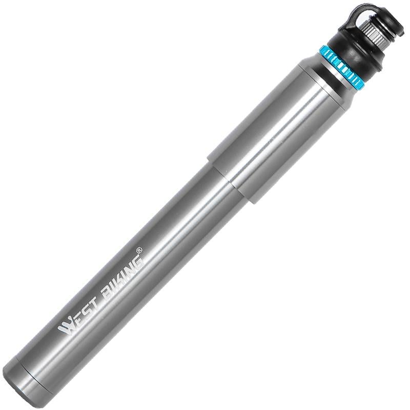 Насос велосипедный West Biking 0711056 Gray ручной мини для накачки шин колес для велосипеда Насос велосипедный West Biking 0711056 Gray ручной мини для накачки шин колес для велосипеда