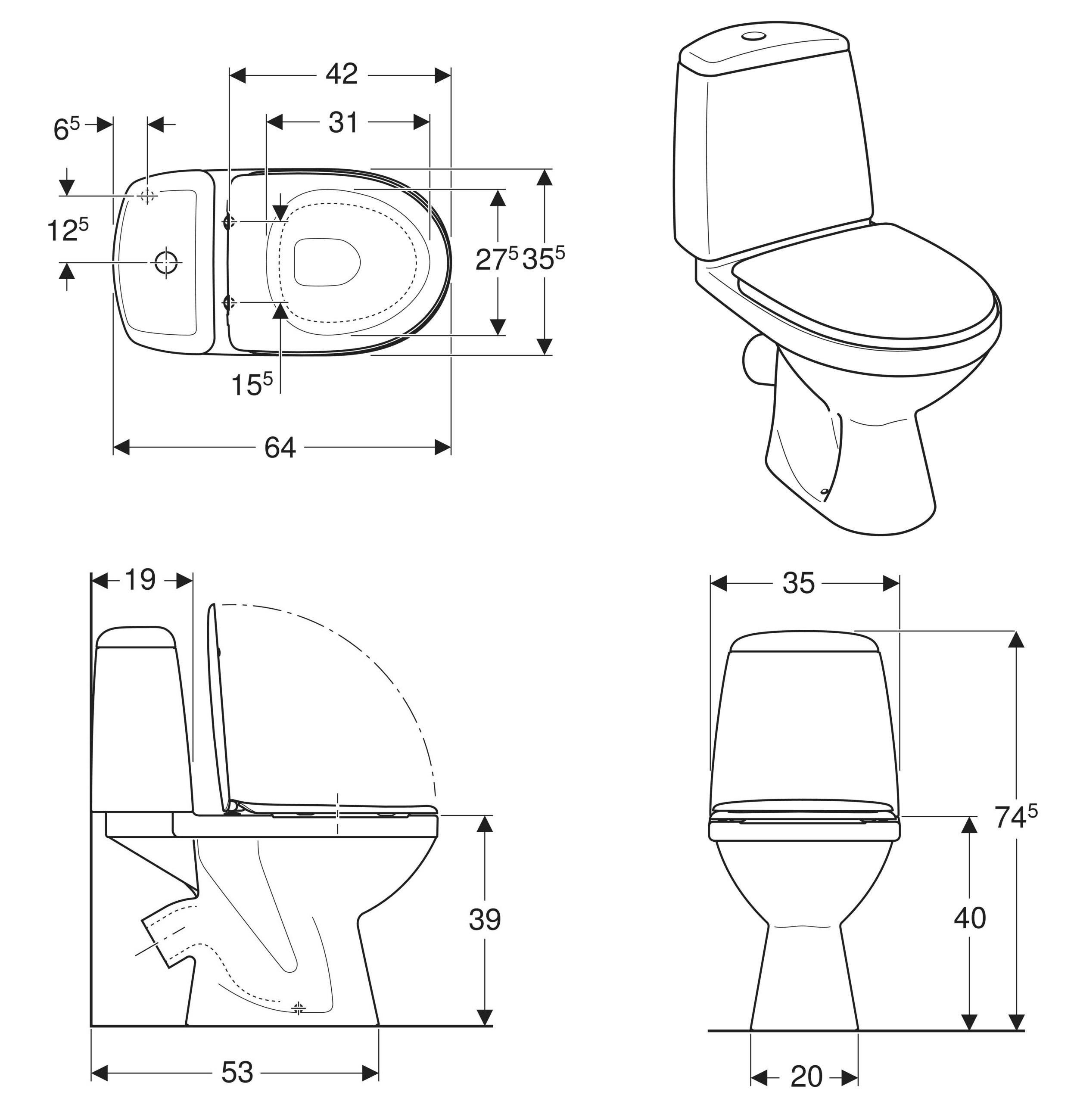 Унітаз підлоговий Kolo Solo S7923200UA із сидінням з мікроліфтом (232354) - фото 3 Унітаз підлоговий Kolo Solo S7923200UA із сидінням з мікроліфтом (232354) - фото 3