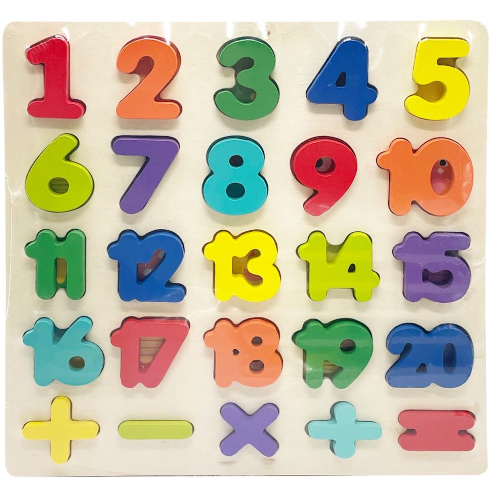 Пазл-вкладиш дитячий дерев'яний 3D Цифри C15009-1 (RLT48485)