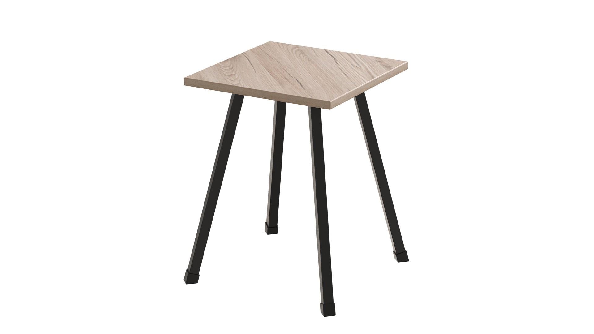 Табурет Ferrum-decor метал/ДСП 16 мм 430x320x320 мм Чорний/Дуб Сан-Марино (FRD-106915)