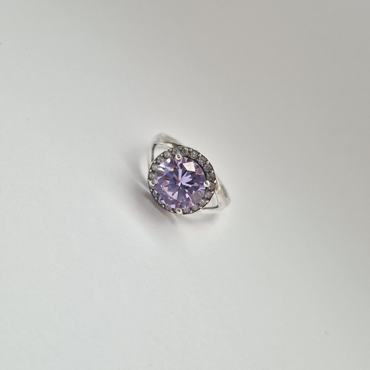 Каблучка Коло з лавандовим каменем срібло 925 проби чорнене р. 18,5 3,30 г (11085)