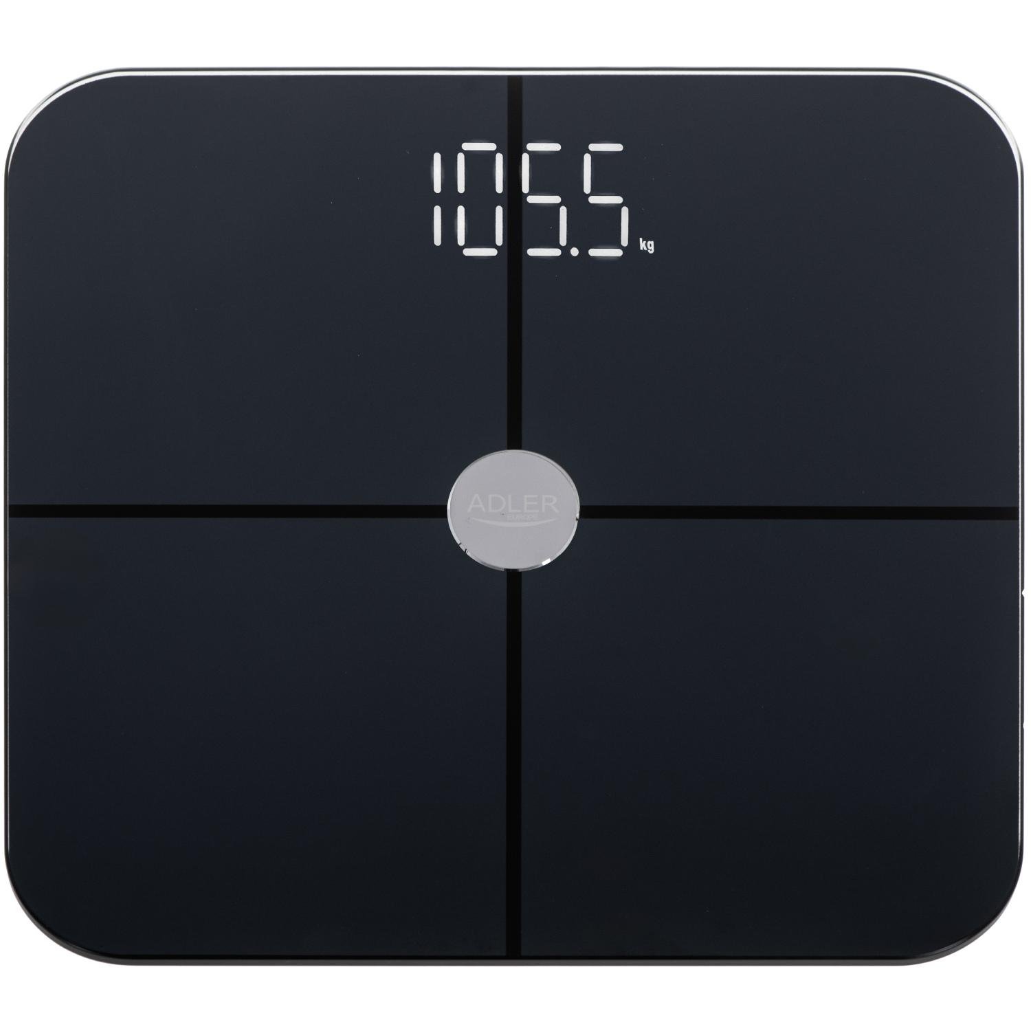 Ваги підлогові електронні Adler AD 8187 Smart до 180 кг 4хАААА автовимкнення Black (AD8187B) - фото 1 Ваги підлогові електронні Adler AD 8187 Smart до 180 кг 4хАААА автовимкнення Black (AD8187B) - фото 1