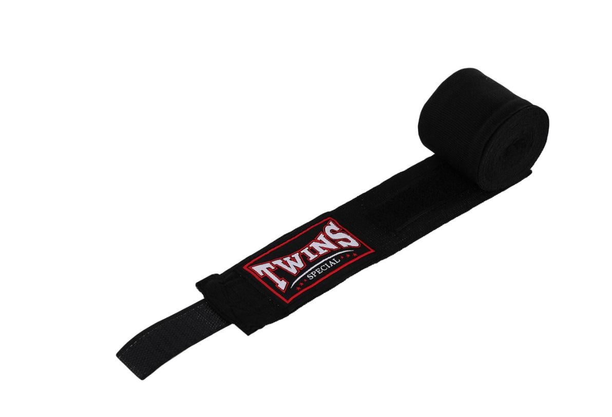 Бинти боксерські TW-005P TWINS пара бавовна з еластаном 4 м Чорний