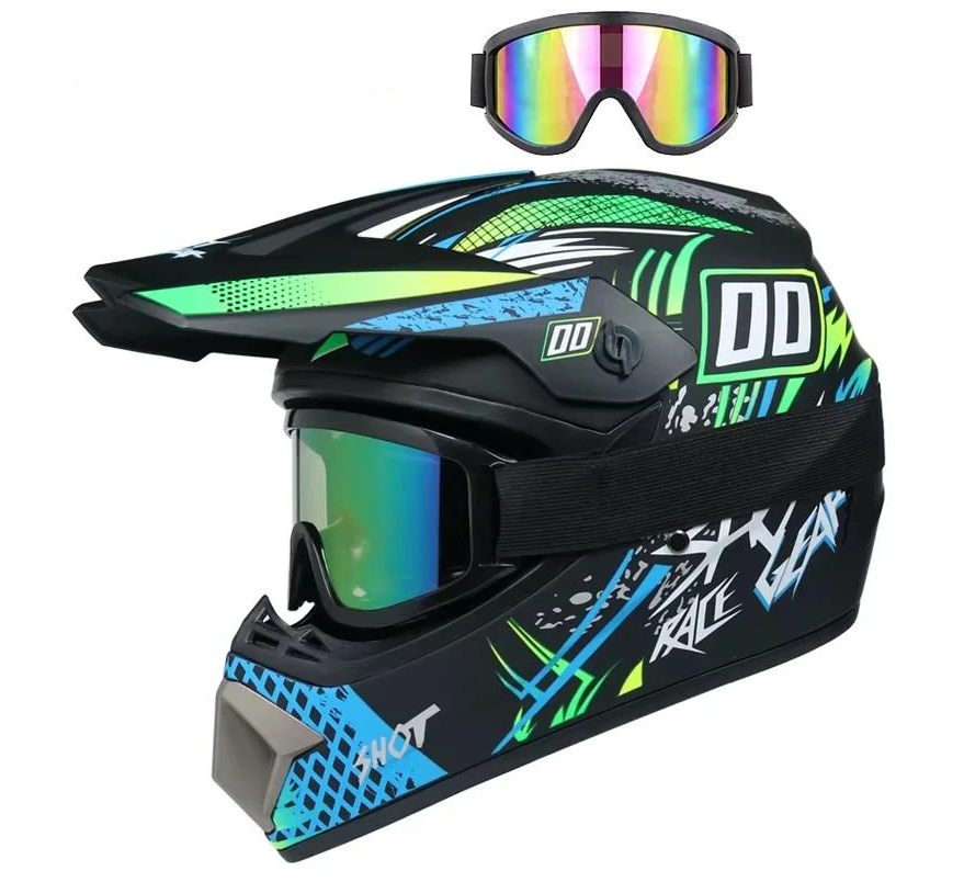 Мотошлем кроссовый эндуро Shot Race Gear/очки L