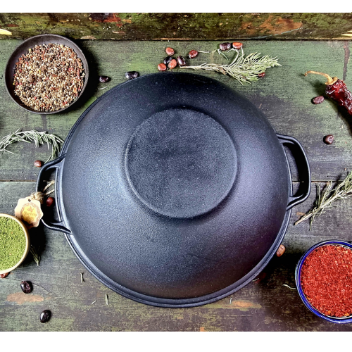 Казан узбецький Майстерня Т405СР WOK чавунний з кришкою-сковородою 8 л (1756645755) - фото 4 Казан узбецький Майстерня Т405СР WOK чавунний з кришкою-сковородою 8 л (1756645755) - фото 4