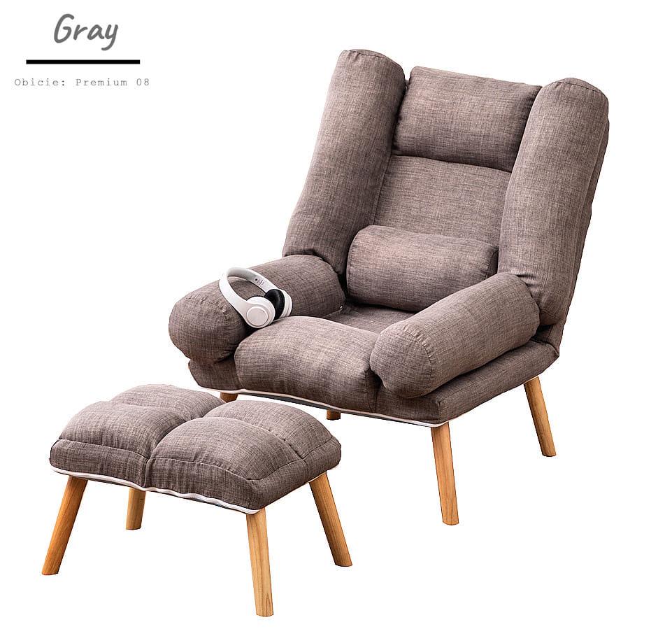 Кресло раскладное Uszak DIOR с подставкой для ног Серый (11910599) - фото 5 Кресло раскладное Uszak DIOR с подставкой для ног Серый (11910599) - фото 5