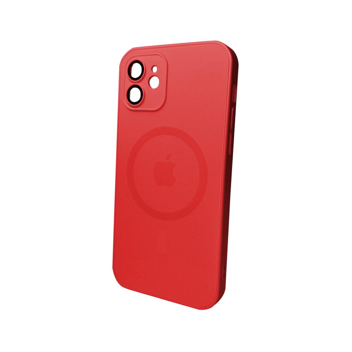 Протиударний чохол для Apple iPhone 12 AG Glass Matt Frame Color MagSafe / Cola Red