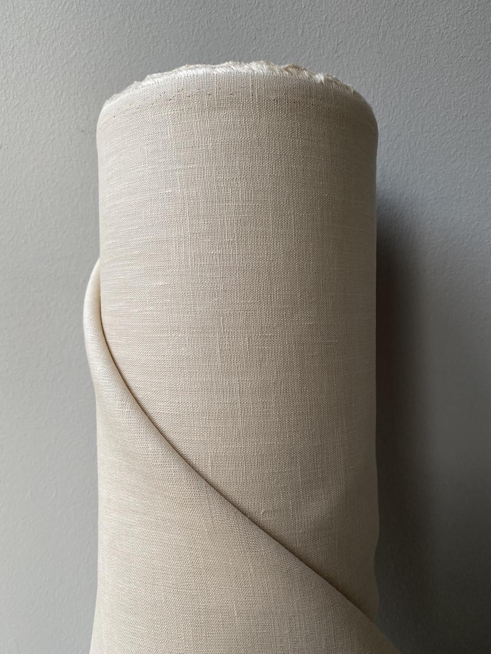 Ткань LINEN PLUS льняная 143 см 606/158 Кремовая - фото 6