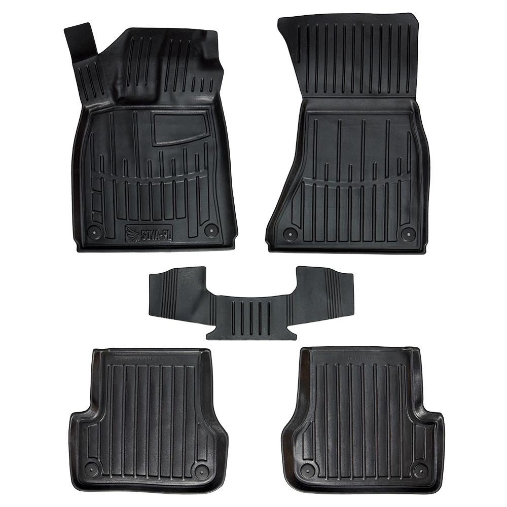 Килимки в салон SOVA-PL для Audi A6 C7 2011-2018 гумові 5 шт. Чорний (28800678)