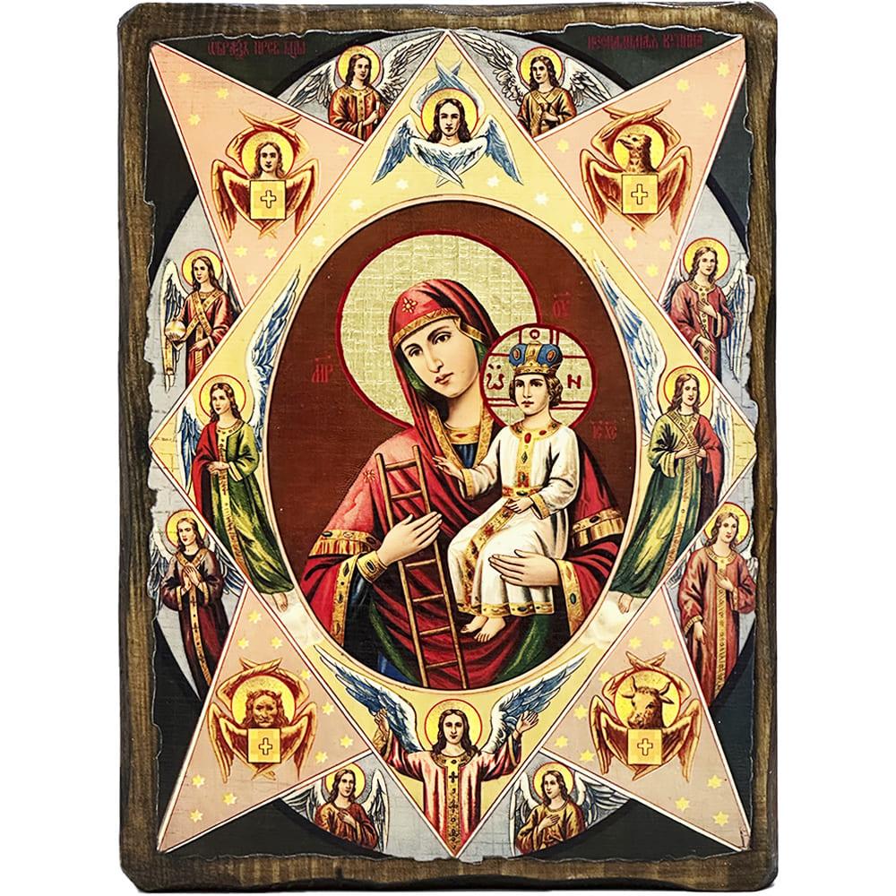Ікона Богородиця Неопалима Купина під старовину 17х23 см (4050-2)