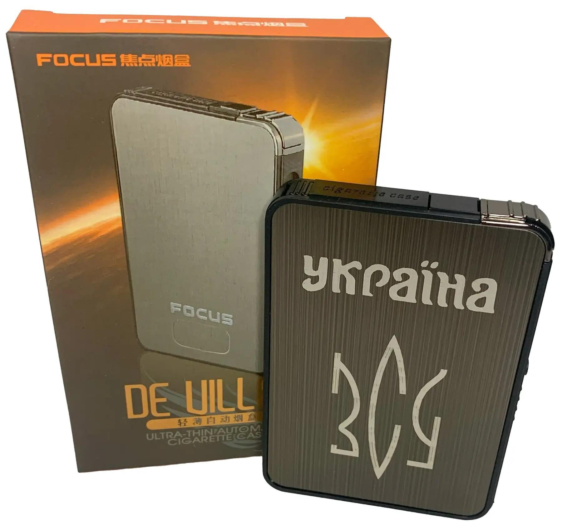 Портсигар с зажигалкой металлический Ukraine Black ЗСУ (hl-427-4)