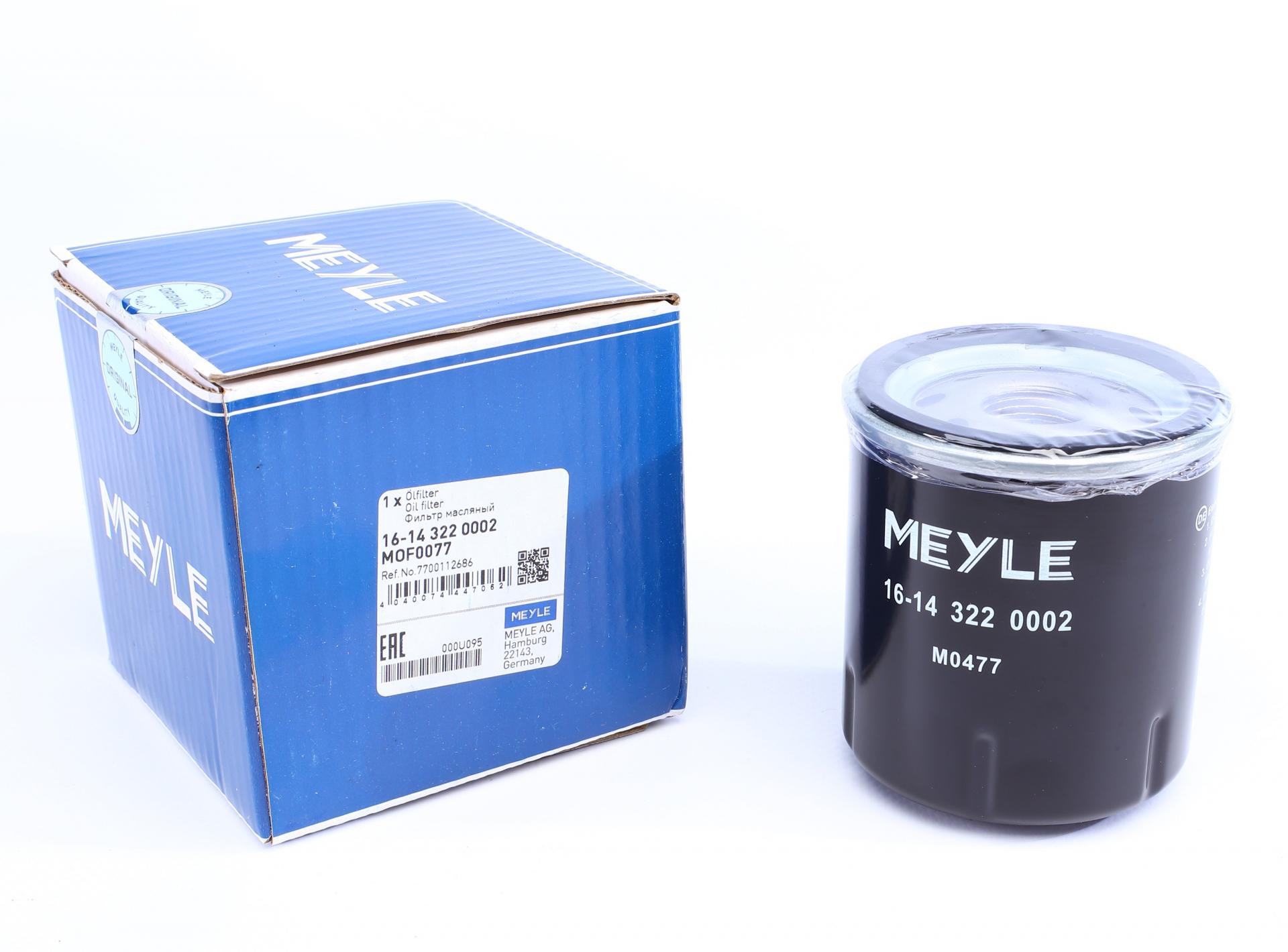 Фільтр масляний Meyle для Renault Clio I-II/Kangoo 1,2 96- (16-14 322 0002)