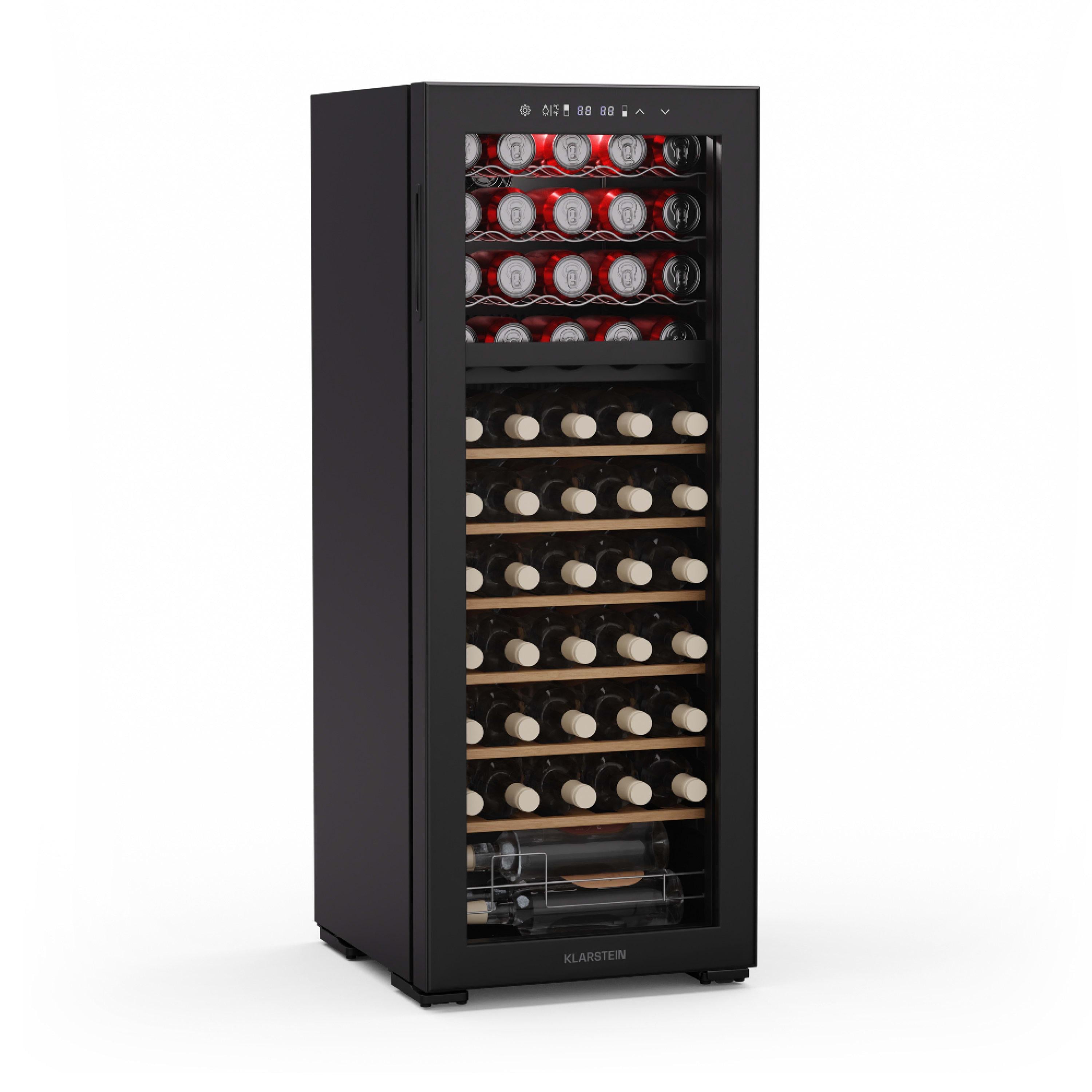 Винный-шкаф KLARSTEIN Bovella 55 Duo+ стеклянная дверца/сенсорный 150 л Черный (25232577)