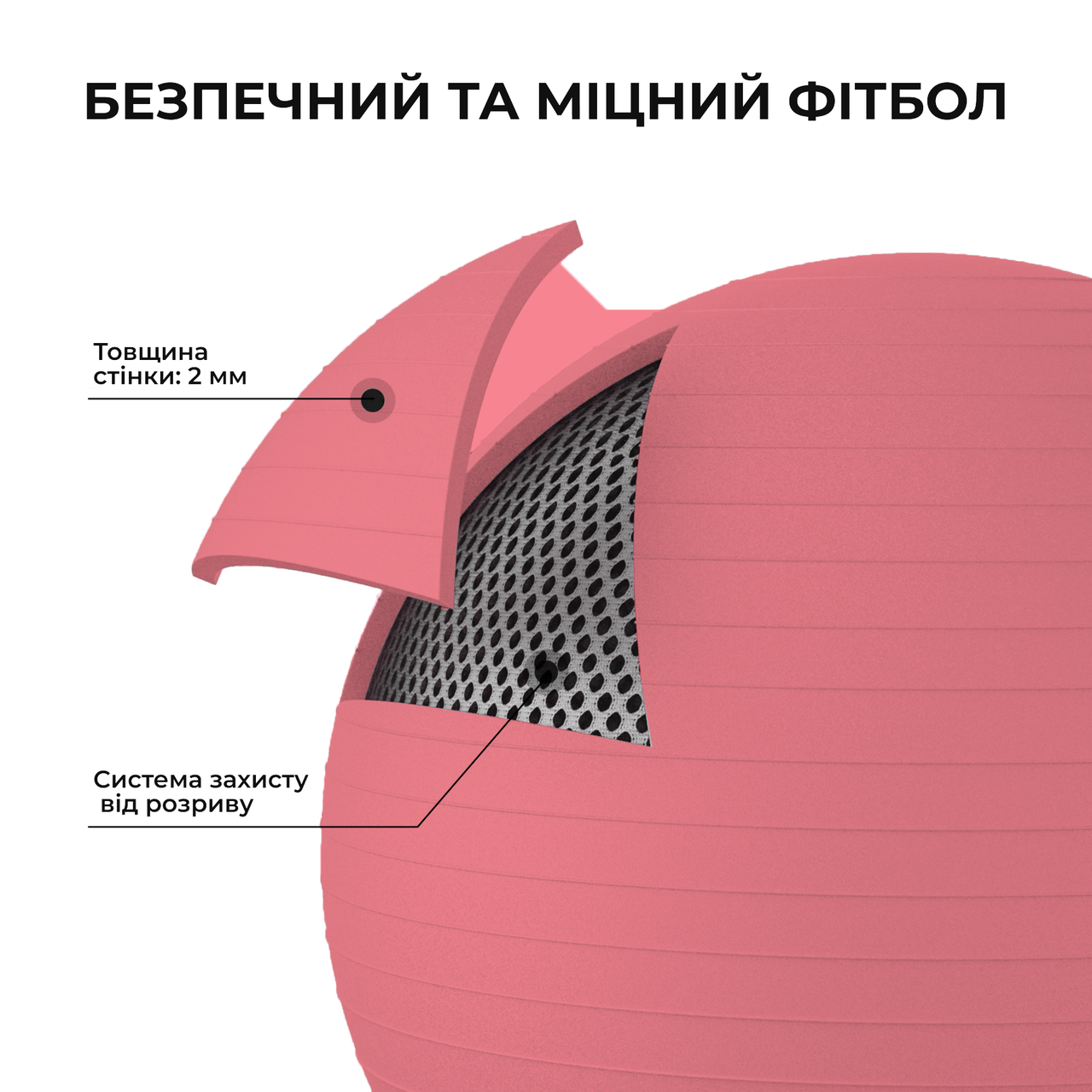 Фитбол WCG Anti-Burst с насосом 65 см до 250 кг Персиковый - фото 2 Фитбол WCG Anti-Burst с насосом 65 см до 250 кг Персиковый - фото 2