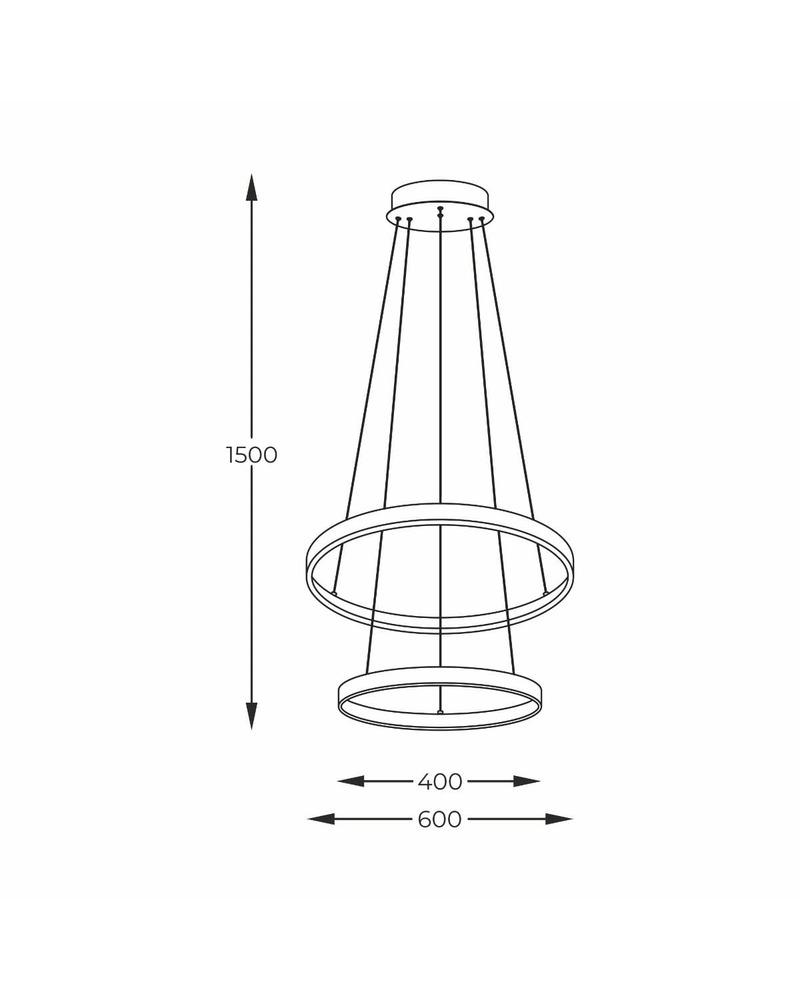 Люстра Zuma Line 18140BK-2 Breno Led 2x50W 3000K/4000K/6000K 2000Lm IP20 Bl (14303867) - фото 2