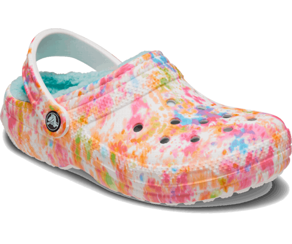 Сабо теплі Crocs Classic Lined Tie Dye Clog M7W9 р. 39 25,5 см Помаранчевий (206341)