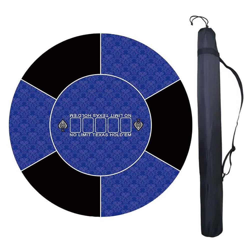 Килимок для покеру круглий з сумкою-чохлом 60x60 см Чорно-синій (NR0176_4)