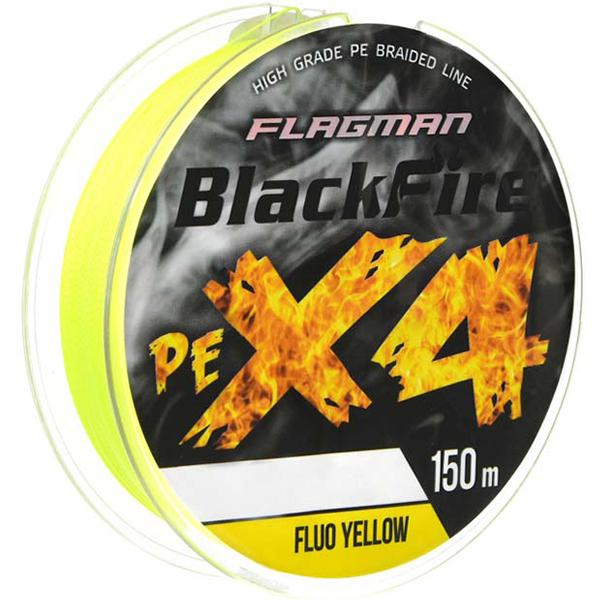 Шнур Flagman Blackfire PE X-4 150 м 0,08 мм Fluo Yellow (X4B-008)