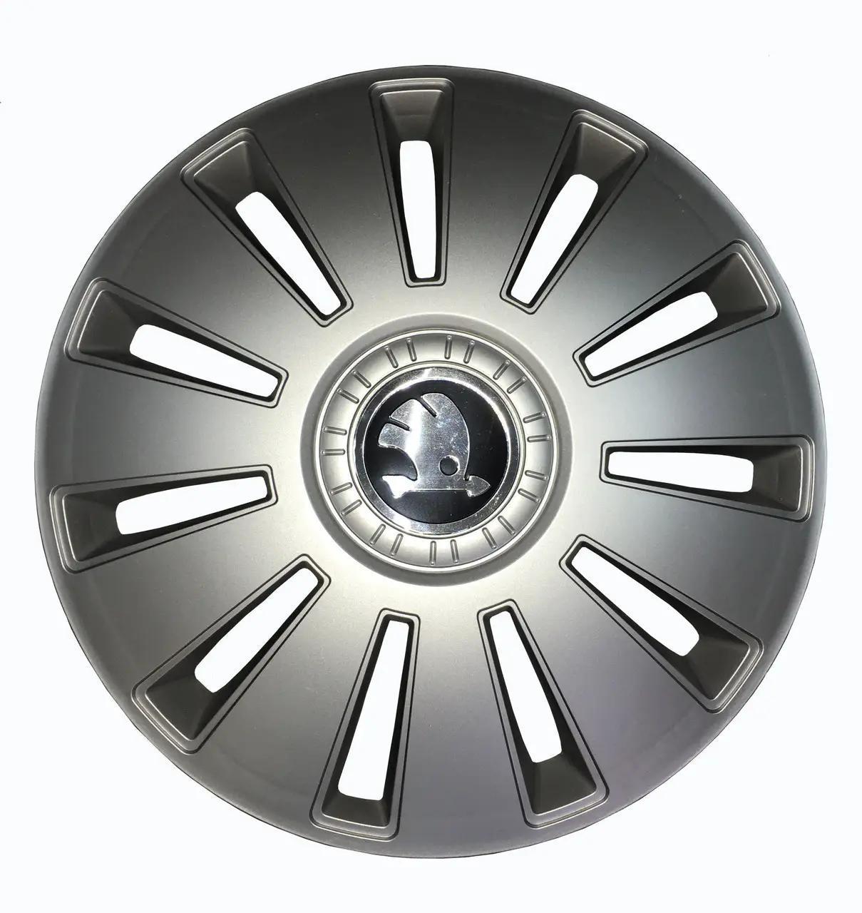 Колпаки колесные R15 Skoda 4 шт. Серый (R15Skoda-ser)