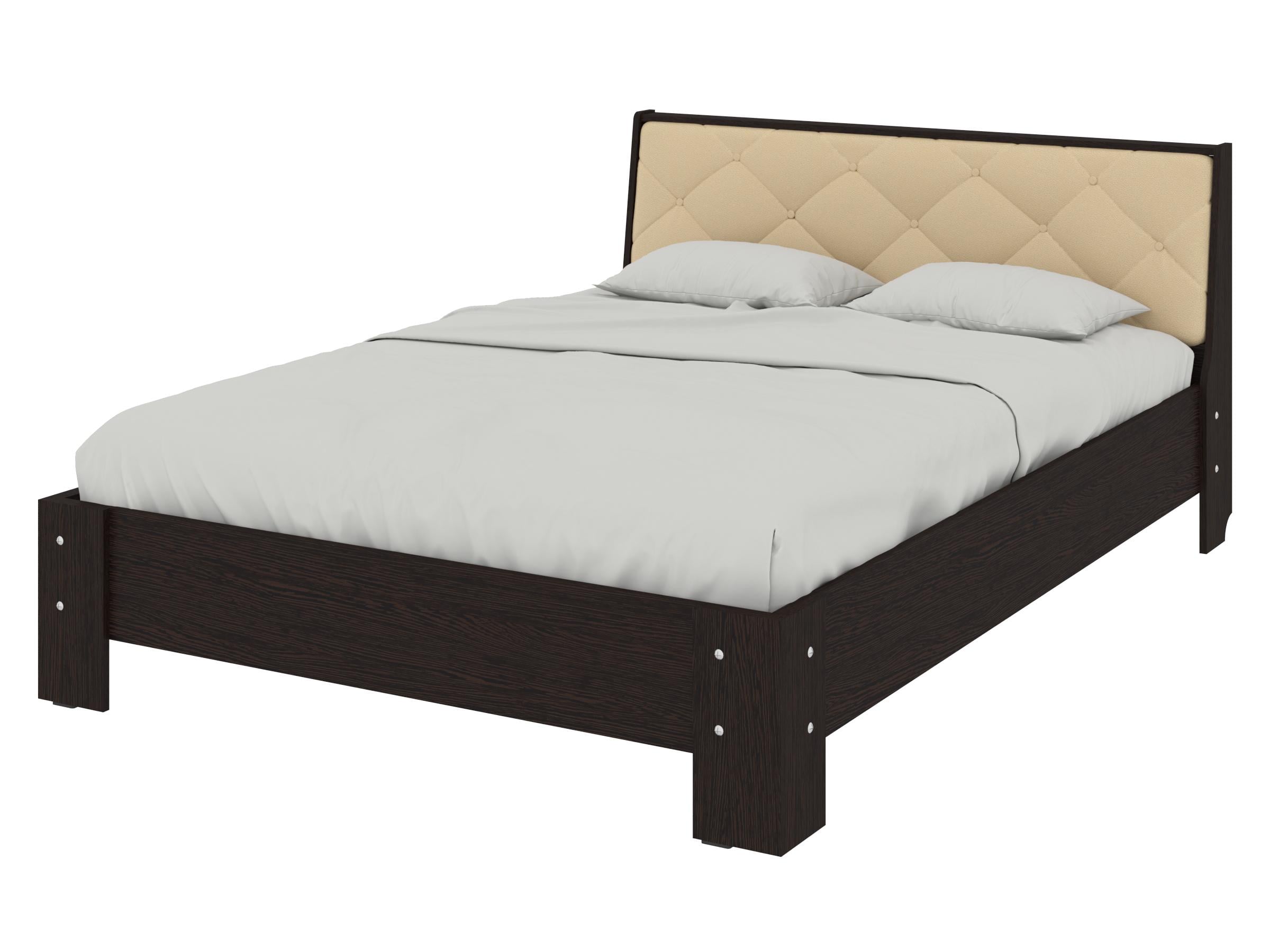 Кровать двуспальная PEHOTIN Кровать-140 Моника 140x200 см Венге/Кофе VIP (PN-100958)