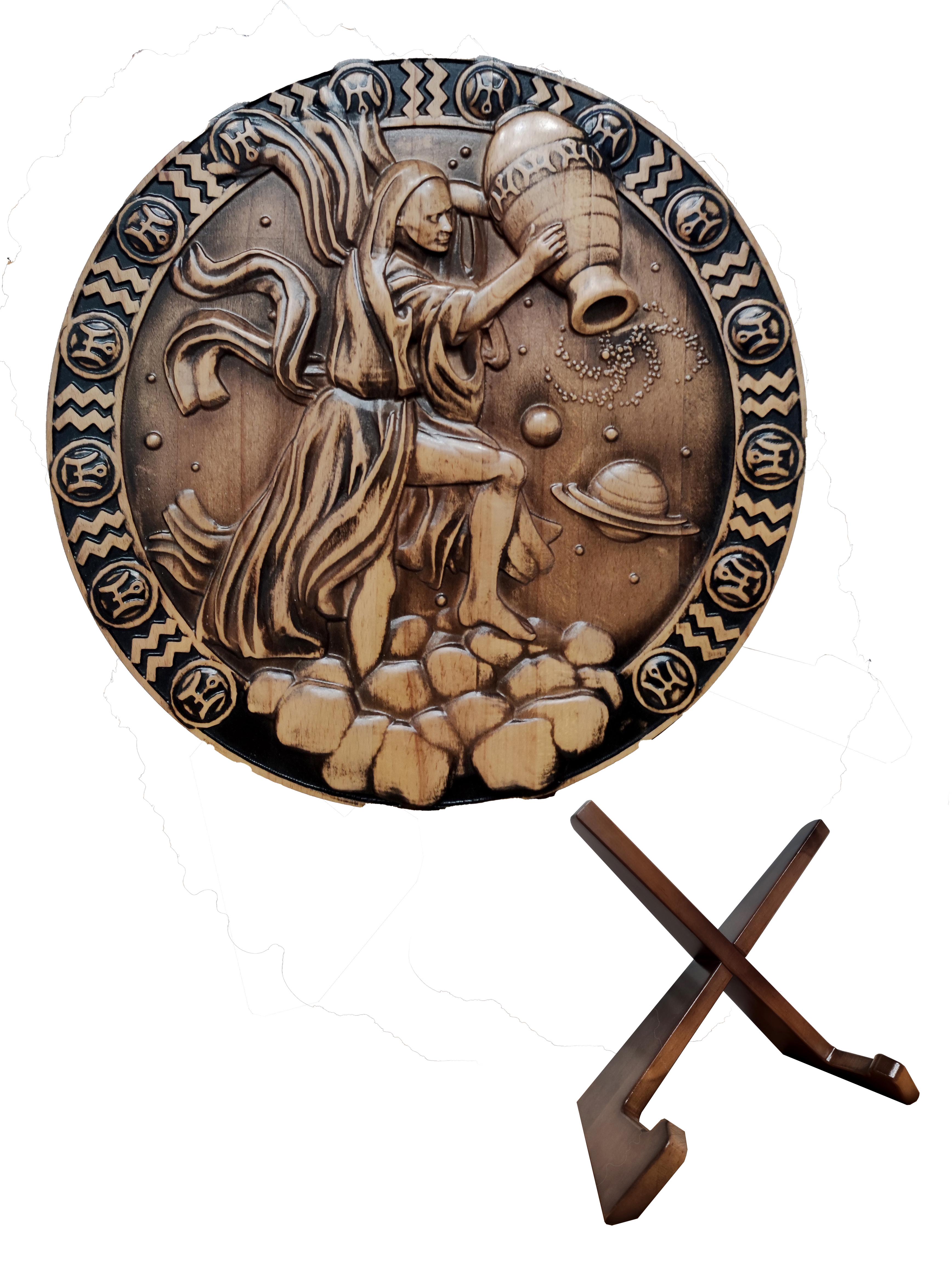 Сувенир из дерева ALEDRO Зодиак Водолей 300х300х25 мм (2772991397)