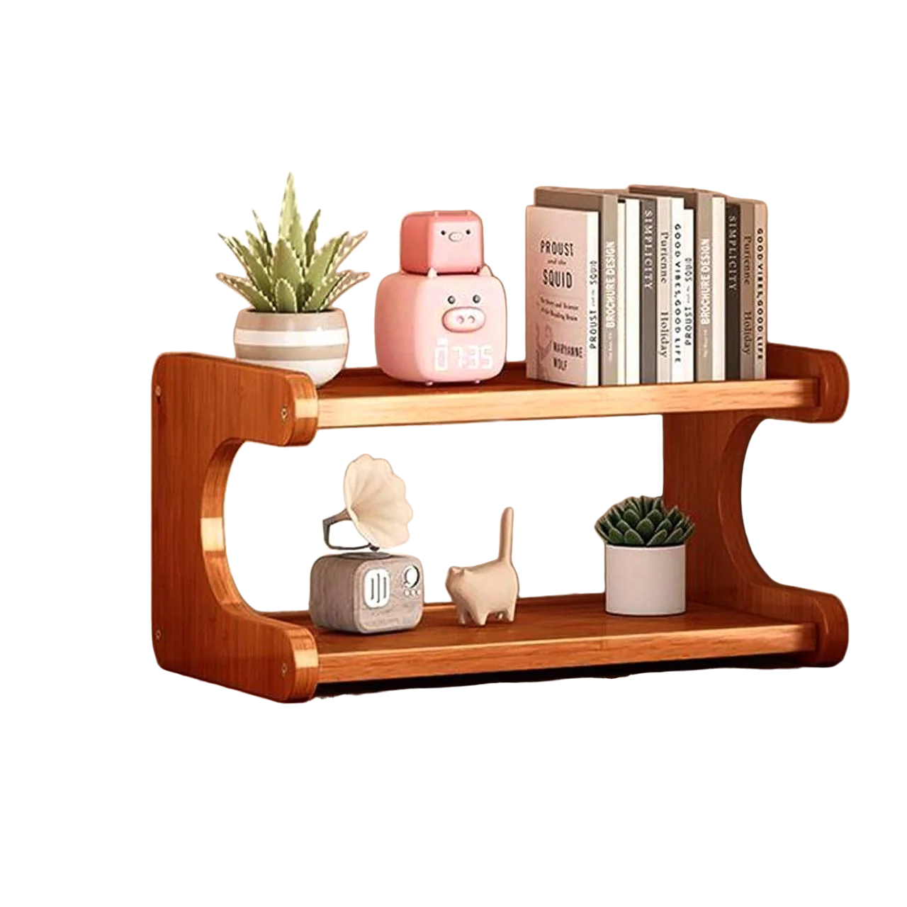 Полка книжная настольная из дерева Гелари Охра (КПА-011204)