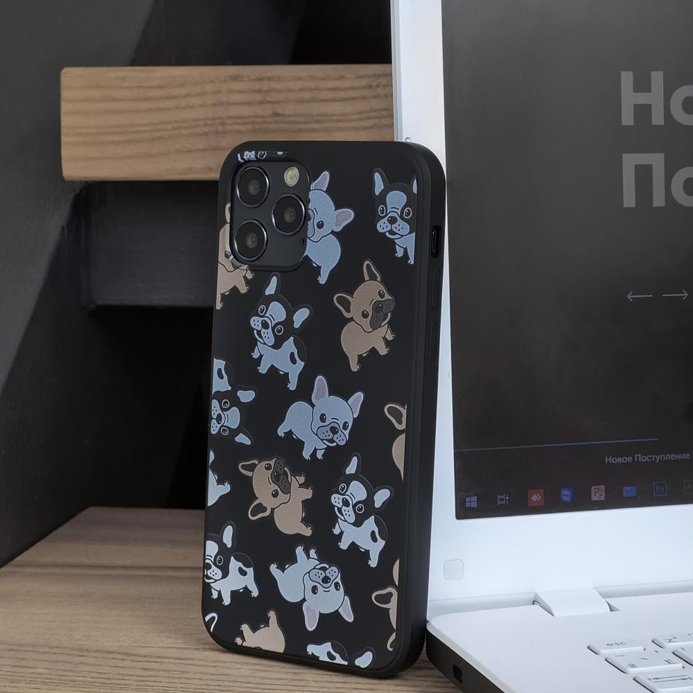 Чехол для Apple Iphone 12 Pro Max собачки черный (27285-42ed2) - фото 2