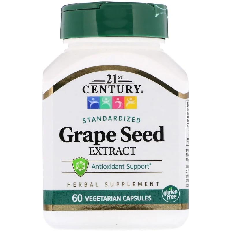 Натуральна добавка 21st Century Standardized Grape Seed Extract 60 капсул