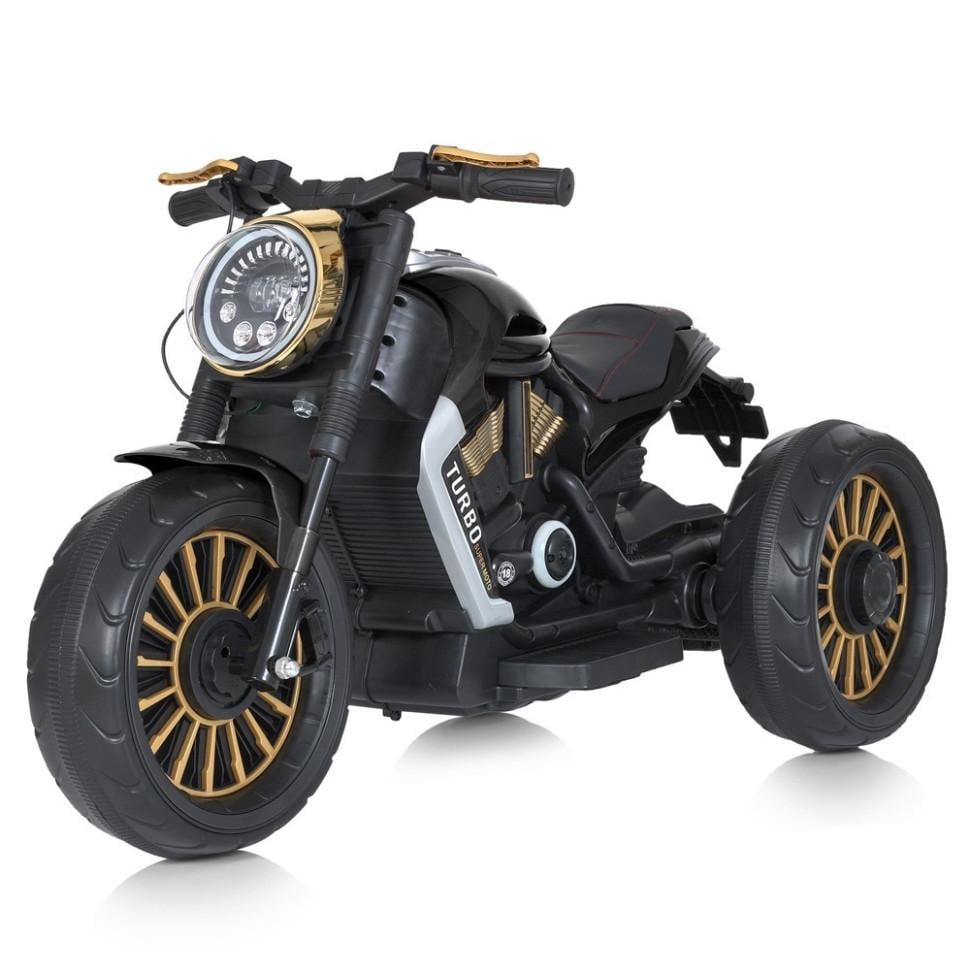 Детский электрический мотоцикл Bambi Racer 12V одноместный до 30 кг Черный (DE-169-E-1042)