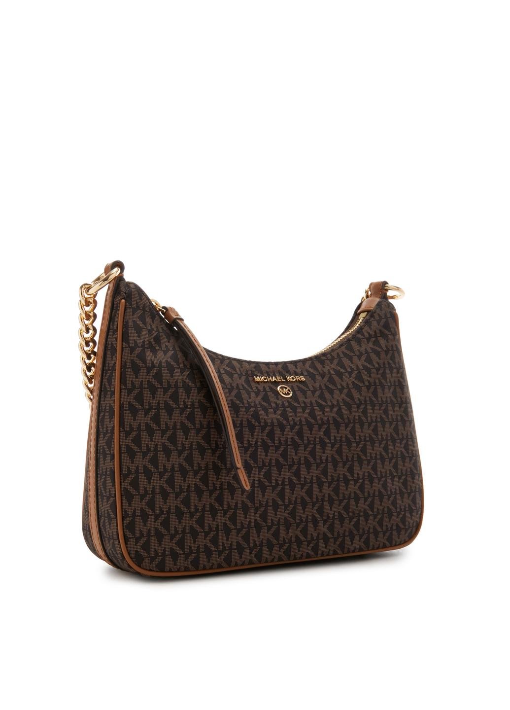 Сумка крос боді жіноча тканинна Michael Kors JET SET CHARM MD CONV POUCHETTE XBODY 32R3GT9C8B252 Темно-коричневий