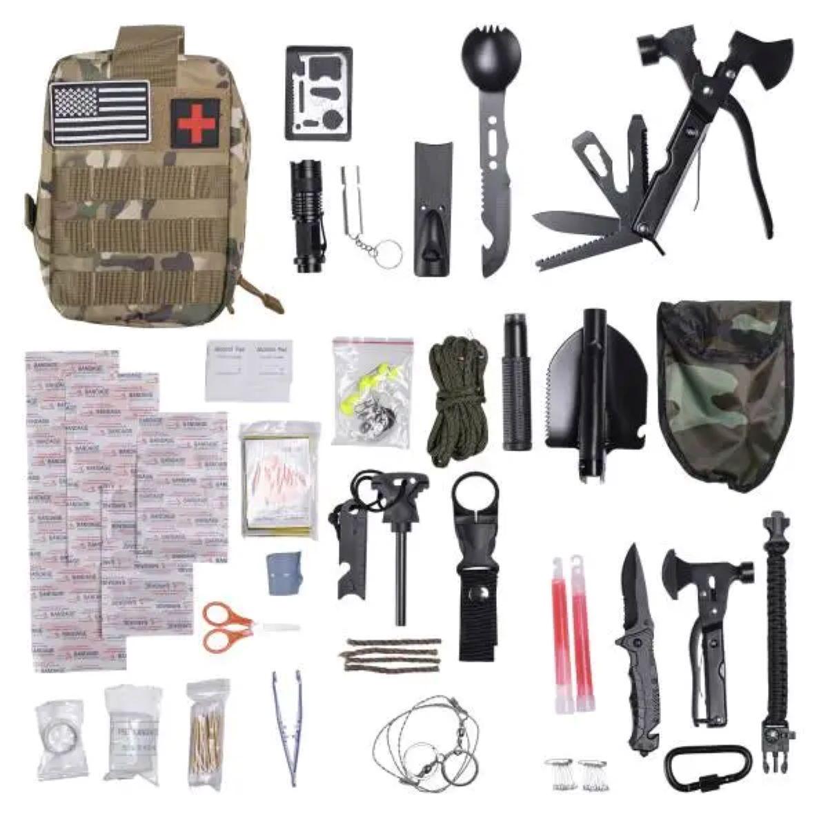 Набор инструментов для выживания 21х15х12 см с аптечкой и лопатой (HP-D-5)
