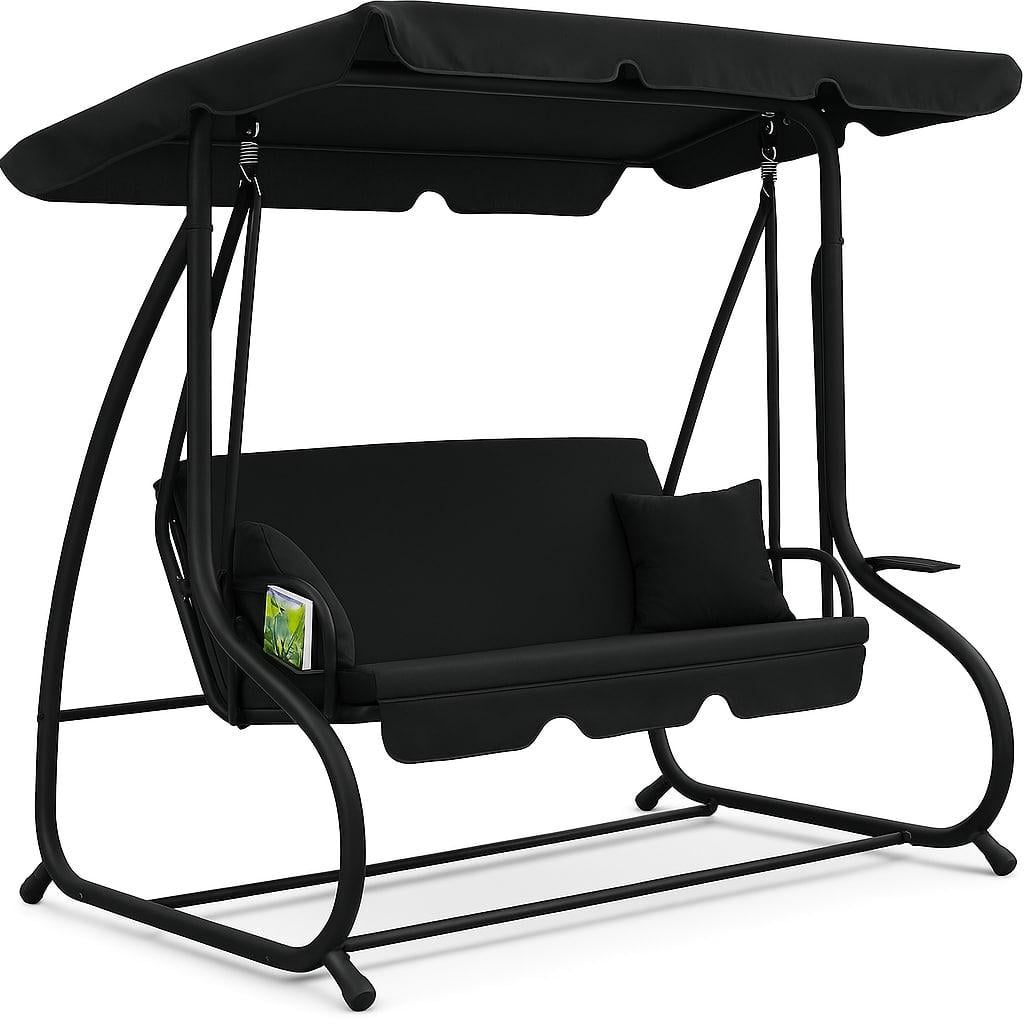 Садова гойдалка LEOBRO Luxury з подушками Black (LB-1041)