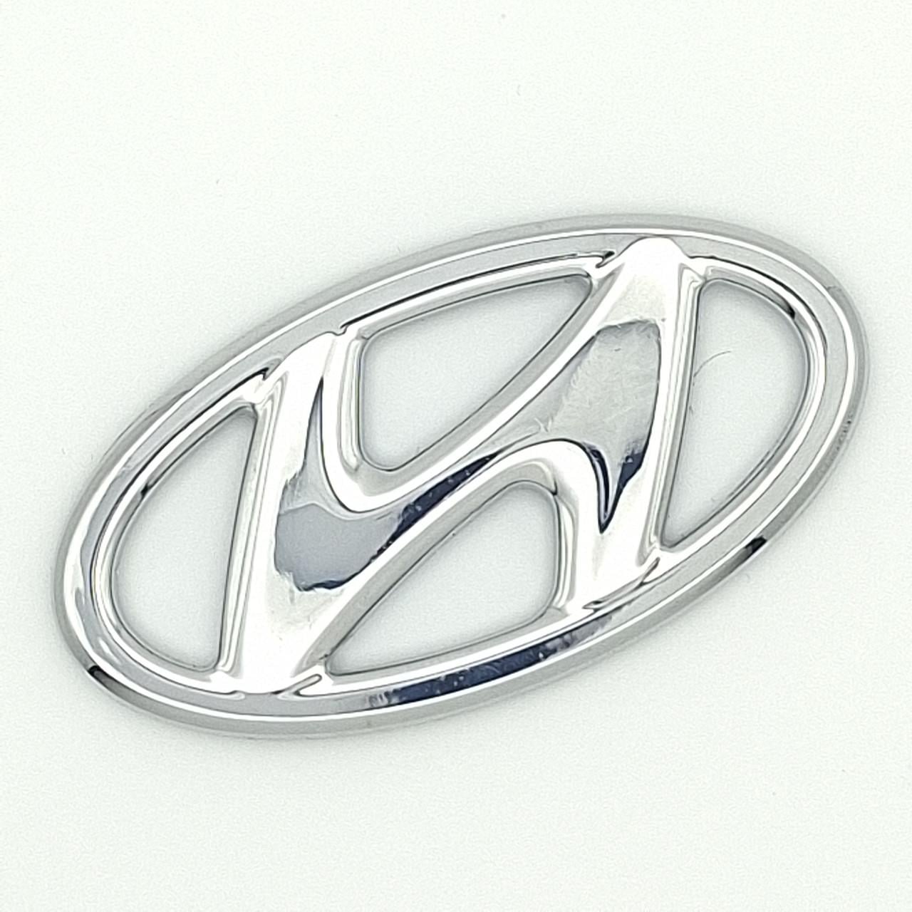 Накладка на эмблему руля Hyundai ABS 62х33 мм Хром глянец (2608884264)