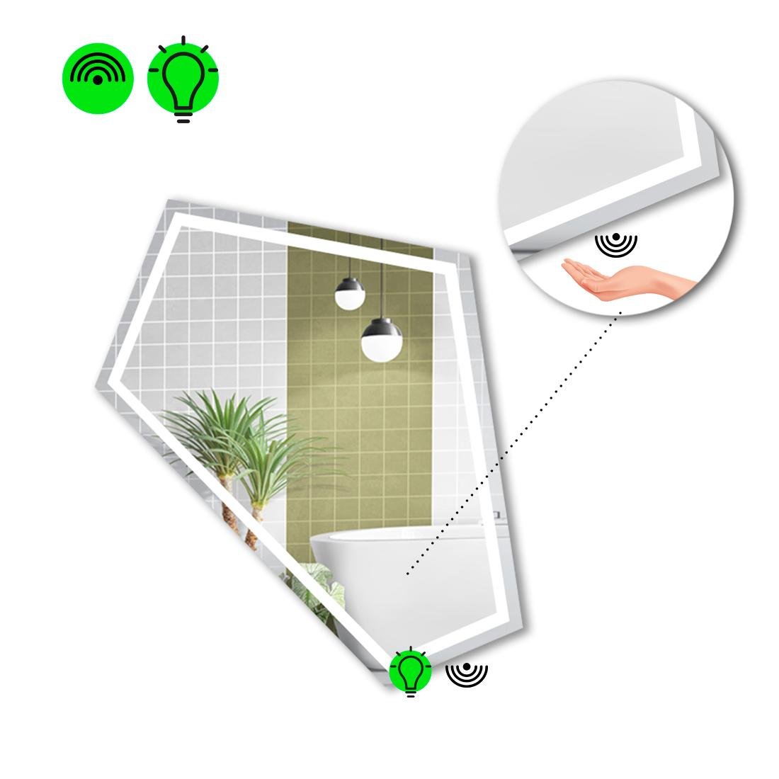 Дзеркало з LED підсвіткою Modulo 1 з ІЧ вмикачем 140x120 см