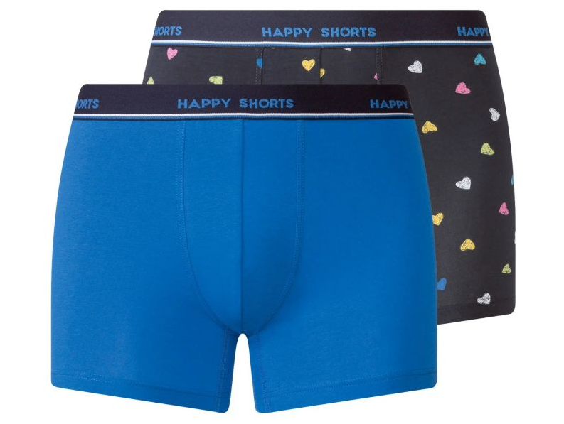 Набор трусов-боксеров мужских Happy Shorts в сердце 2 шт. M Голубой/Темно-Синий (9898465)
