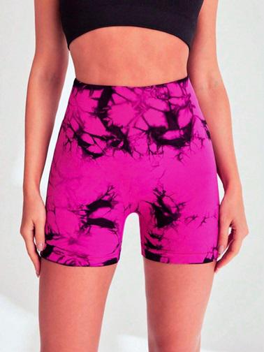 Шорти жіночі з пуш-ап TieDye 18687 S Яскраво-Рожевий (5031197) - фото 2